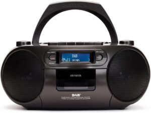 AIWA pārnēsājamā bezvadu austiņa BBTC-660DAB, metāliski pelēka